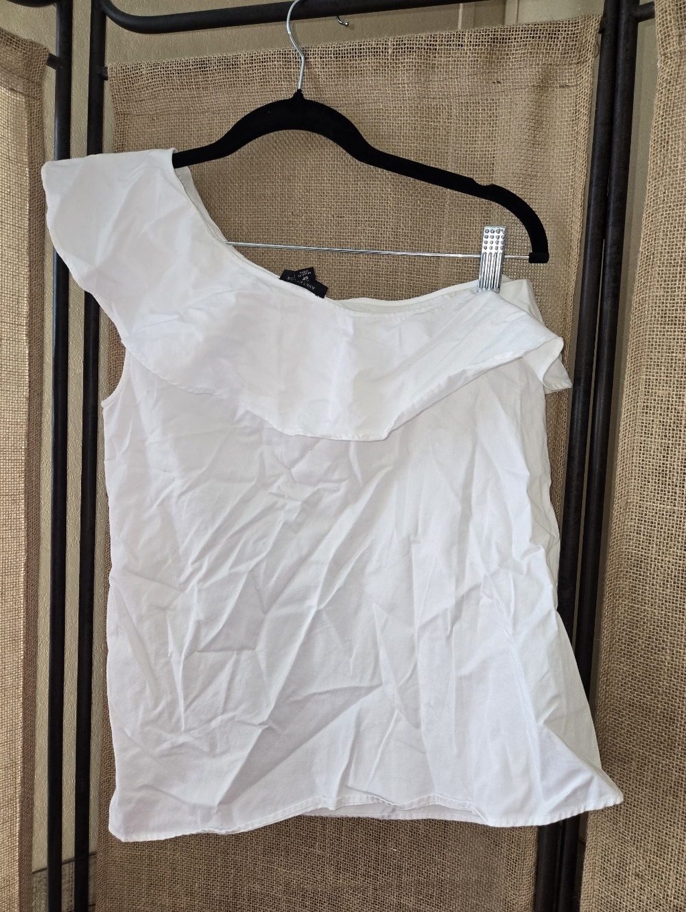 Ann Taylor One-Shoulder Ruffle Summer Top White Size SP - Picture 7 of 7